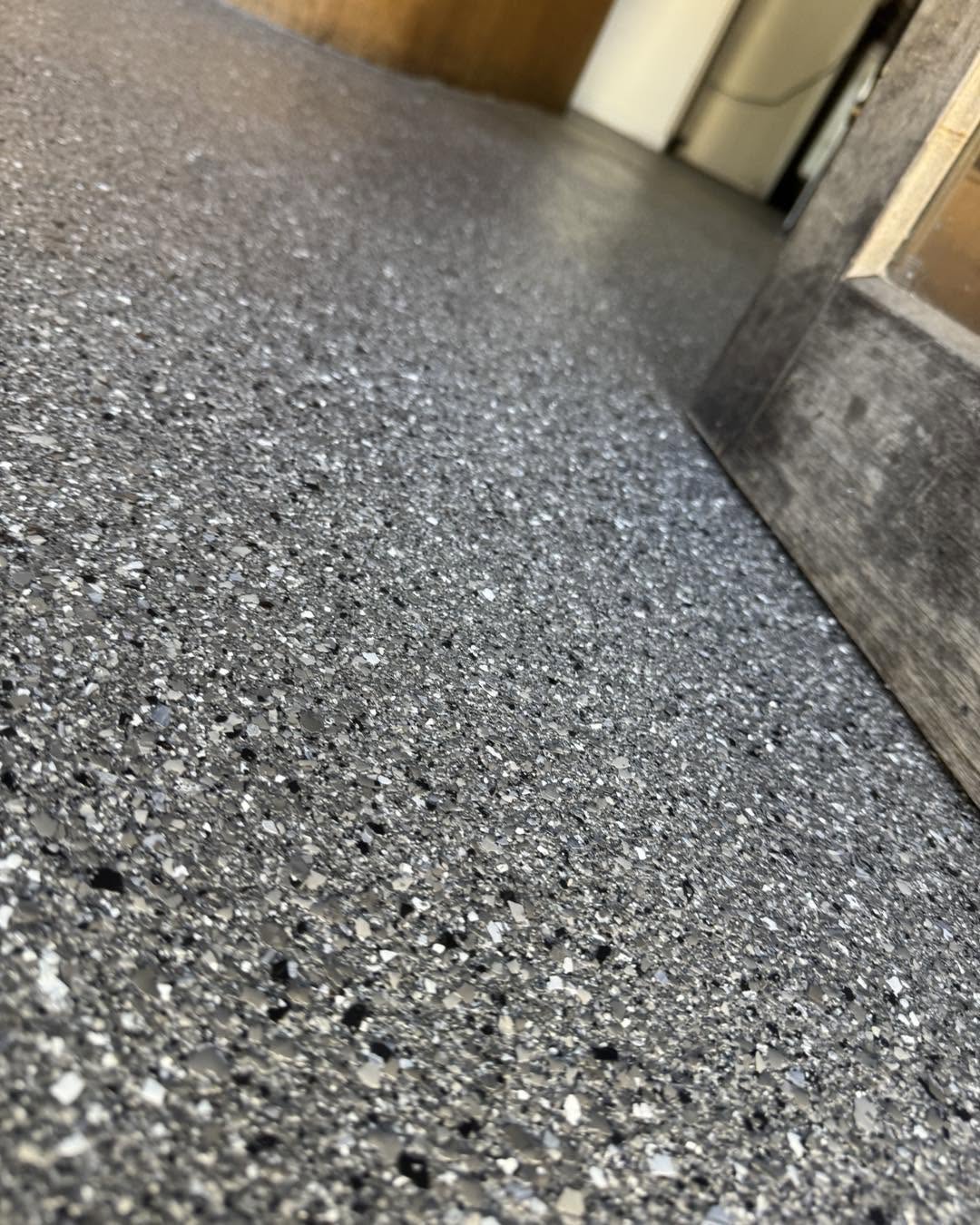 Close-up of custom vinyl flake blend